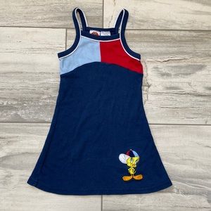 Looney Tunes Girls Size 6/6X Navy Blue Tank Dress